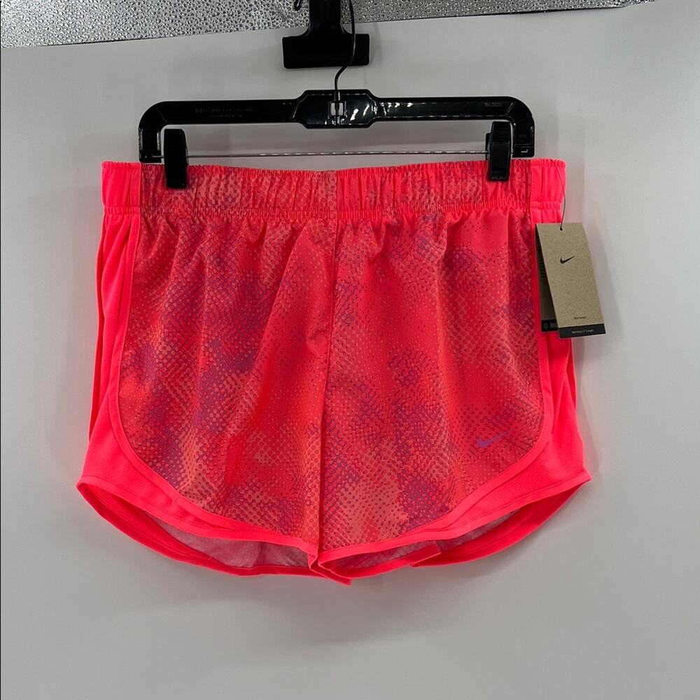 Nike Tempo Women's Mid Rise Running Shorts - Neon Red Multi - L - NWT